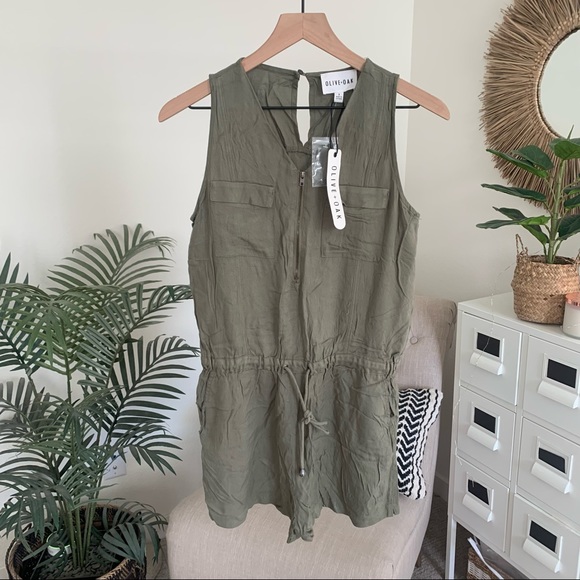 NWT Olive + Oak Set Free Olive Green Romper Small - Picture 5 of 12